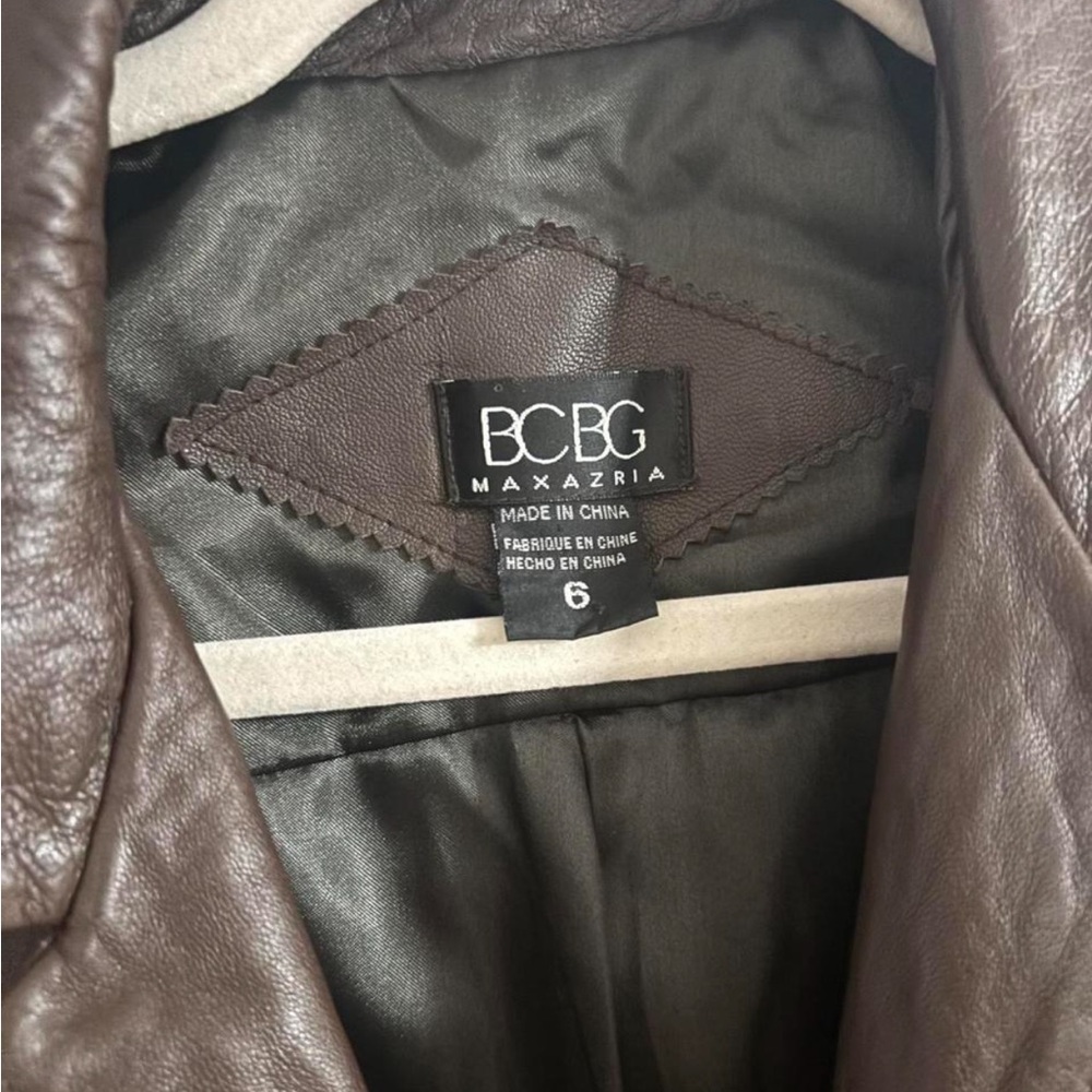 BCBGMaxAzria Dark Brown Leather Jacket - Picture 3 of 8